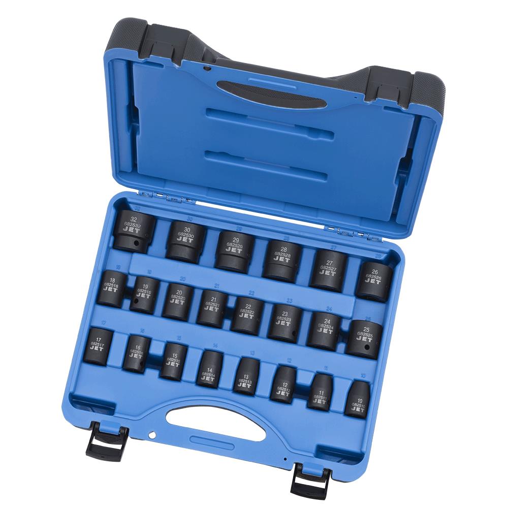 Jet 610338 22 PC 1/2" DR Metric Impact Socket Set 6 Point